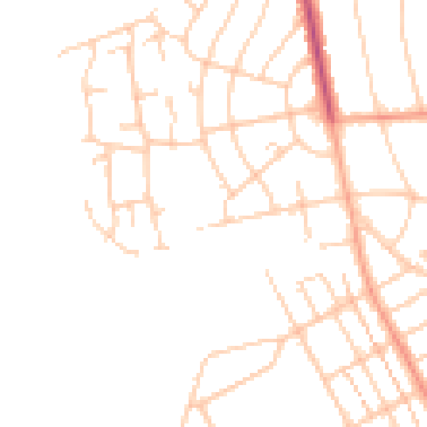 Daytime road noise heatmap for BN20 8NY