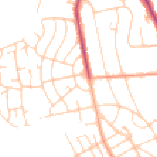 Daytime road noise heatmap for BN20 8PL