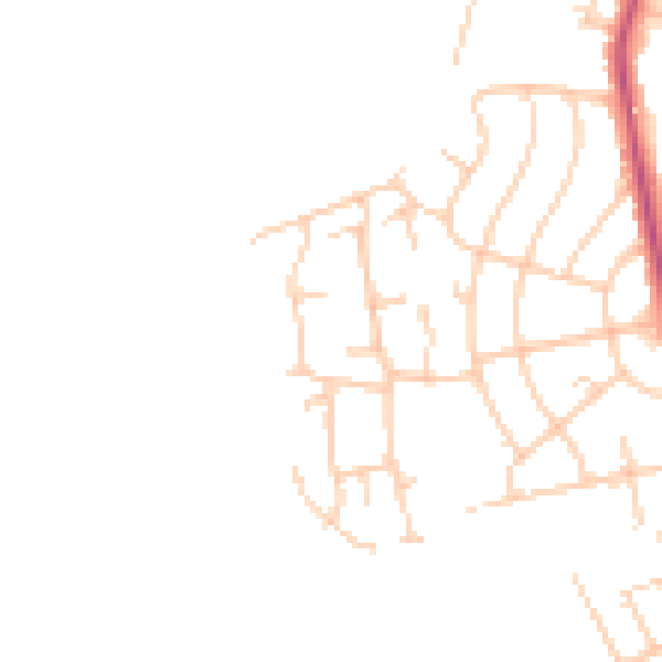 Daytime road noise heatmap for BN20 8SH