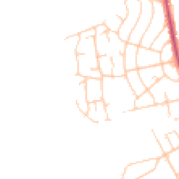 Daytime road noise heatmap for BN20 8ST