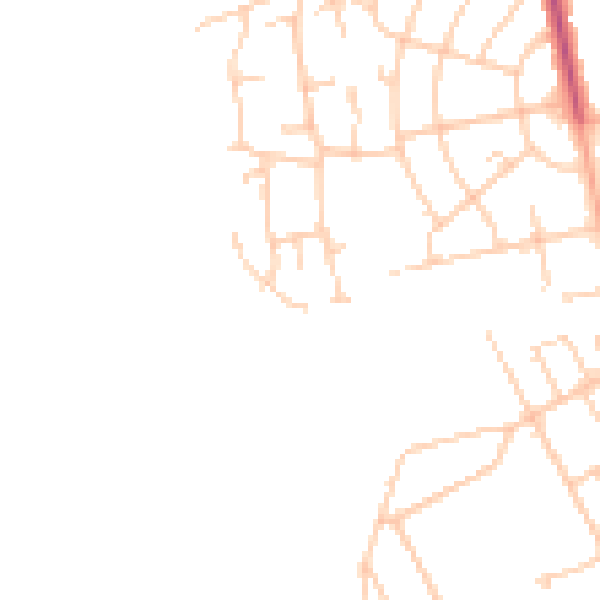 Daytime road noise heatmap for BN20 8SY