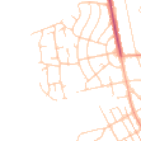 Daytime road noise heatmap for BN20 8TG