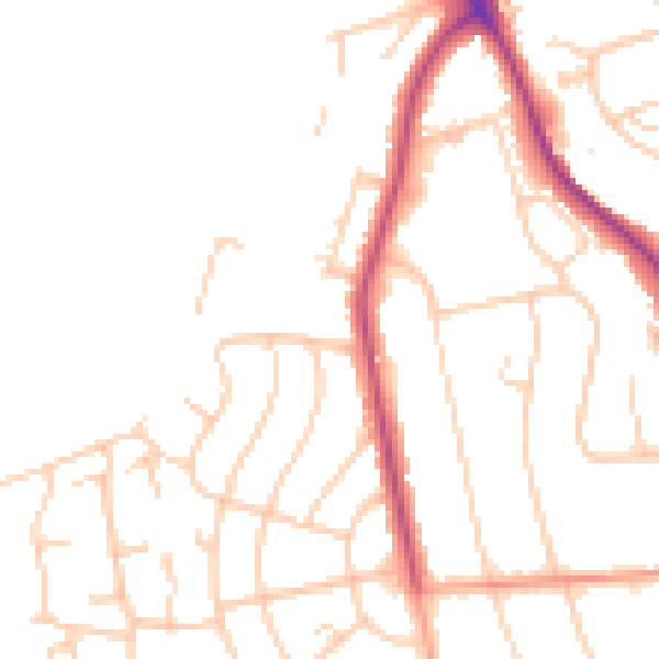 Daytime road noise heatmap for BN20 8TL