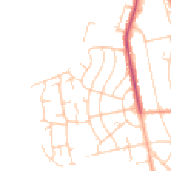 Daytime road noise heatmap for BN20 8TS