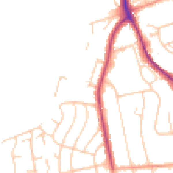 Daytime road noise heatmap for BN20 8UE