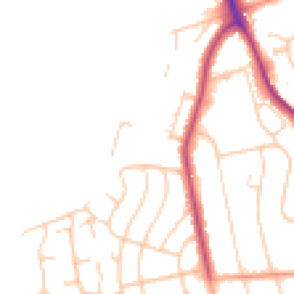 Daytime road noise heatmap for BN20 8UG