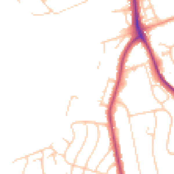 Daytime road noise heatmap for BN20 8UW