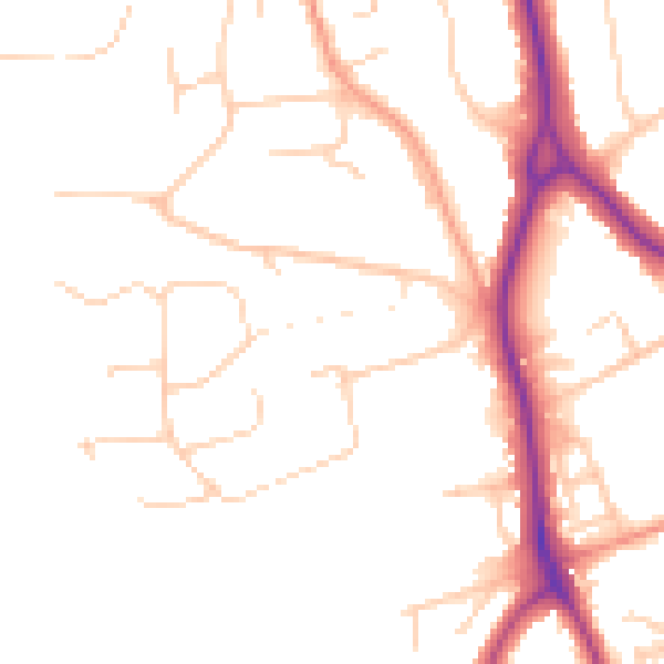 Daytime road noise heatmap for BN20 9DL