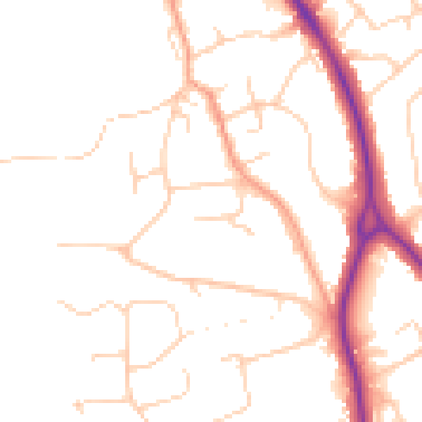 Daytime road noise heatmap for BN20 9EF