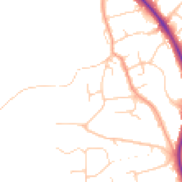 Daytime road noise heatmap for BN20 9EH