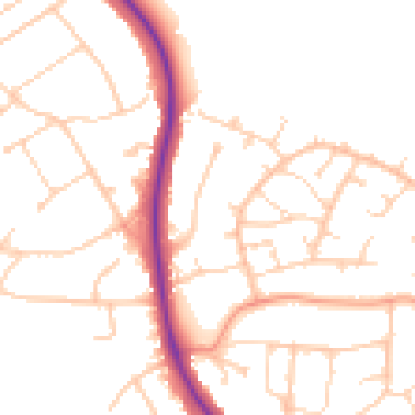 Daytime road noise heatmap for BN20 9NL