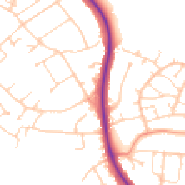 Daytime road noise heatmap for BN20 9PL