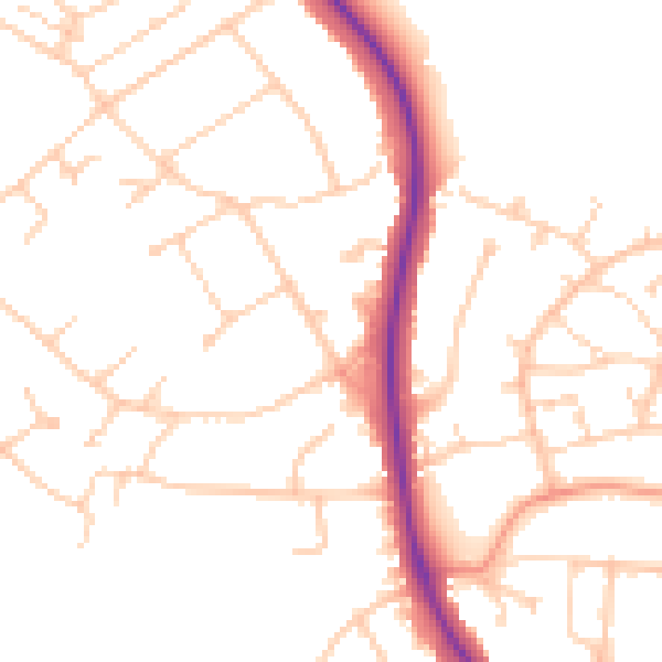 Daytime road noise heatmap for BN20 9PN