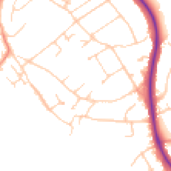 Daytime road noise heatmap for BN20 9RN