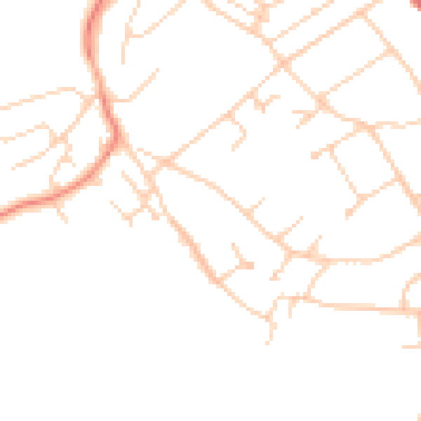 Daytime road noise heatmap for BN20 9RY