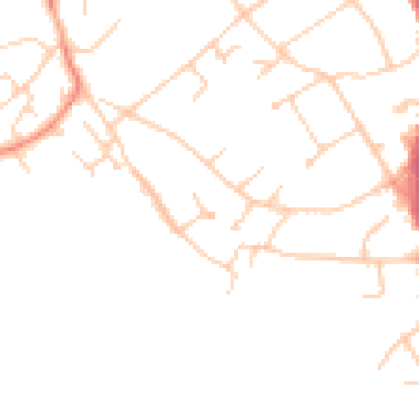 Daytime road noise heatmap for BN20 9SP