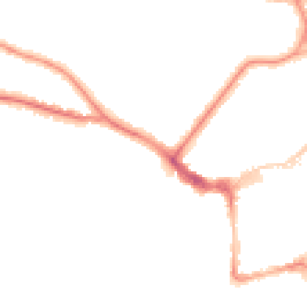 Night-time road noise heatmap for BN21 1AF