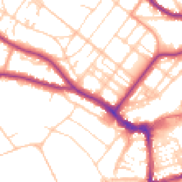 Daytime road noise heatmap for BN21 1AG