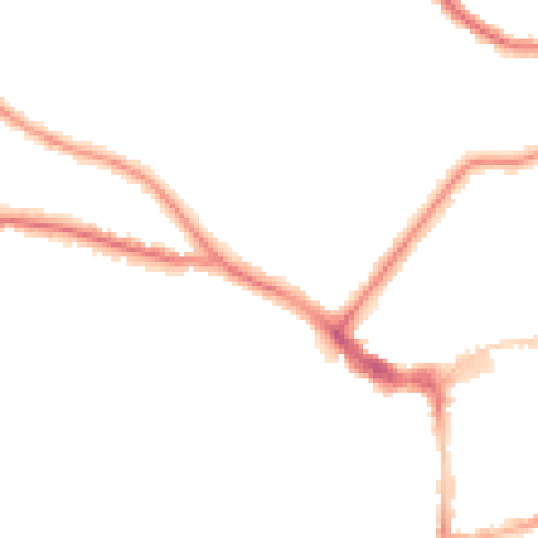 Night-time road noise heatmap for BN21 1AG