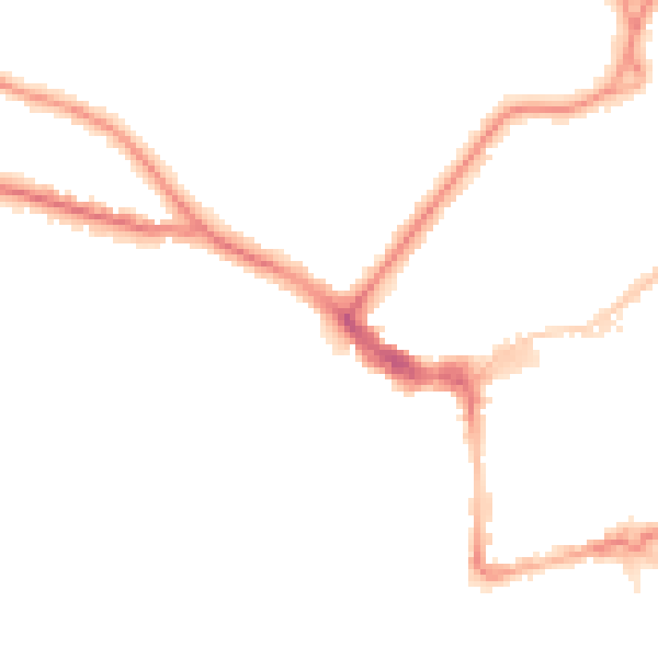 Night-time road noise heatmap for BN21 1AH