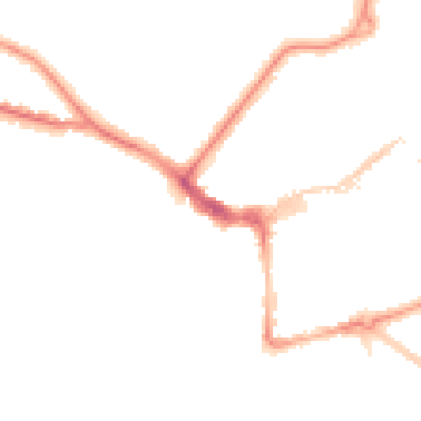 Night-time road noise heatmap for BN21 1BA