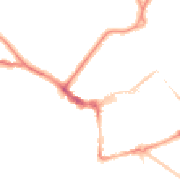 Night-time road noise heatmap for BN21 1BD