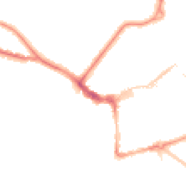 Night-time road noise heatmap for BN21 1BE
