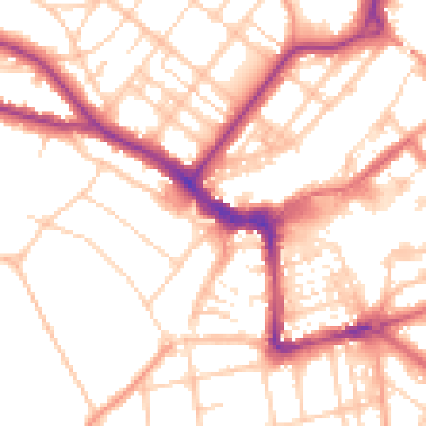 Daytime road noise heatmap for BN21 1BN