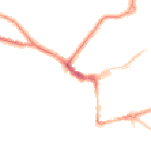 Night-time road noise heatmap for BN21 1BN