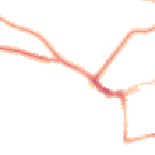 Night-time road noise heatmap for BN21 1BT