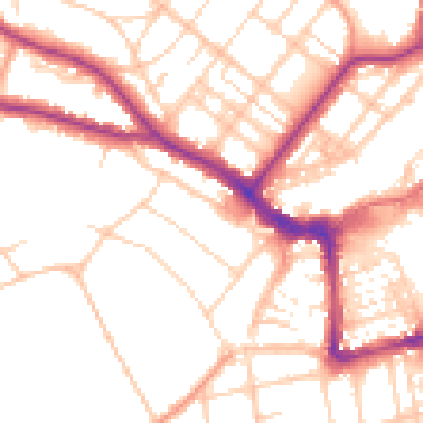 Daytime road noise heatmap for BN21 1BU