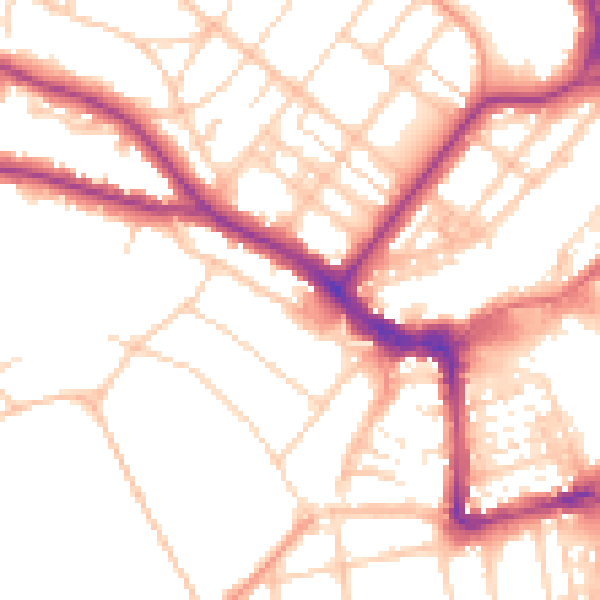 Daytime road noise heatmap for BN21 1BX