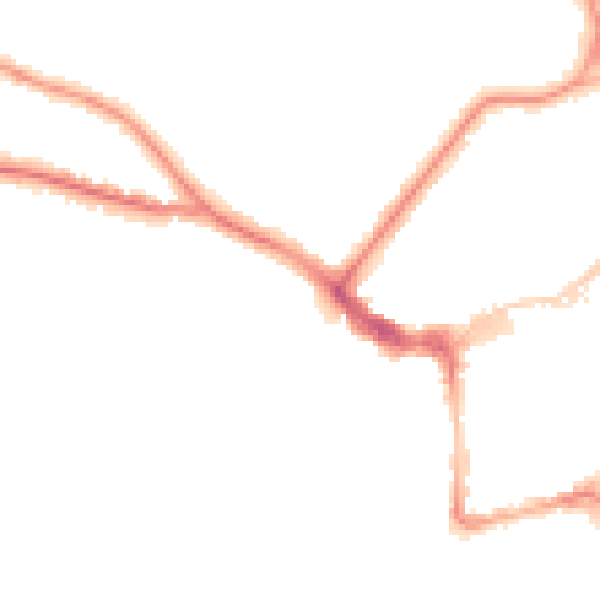 Night-time road noise heatmap for BN21 1BX