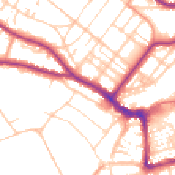 Daytime road noise heatmap for BN21 1BY