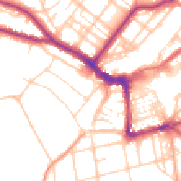 Daytime road noise heatmap for BN21 1DB