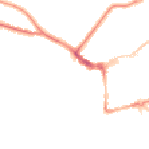 Night-time road noise heatmap for BN21 1DB