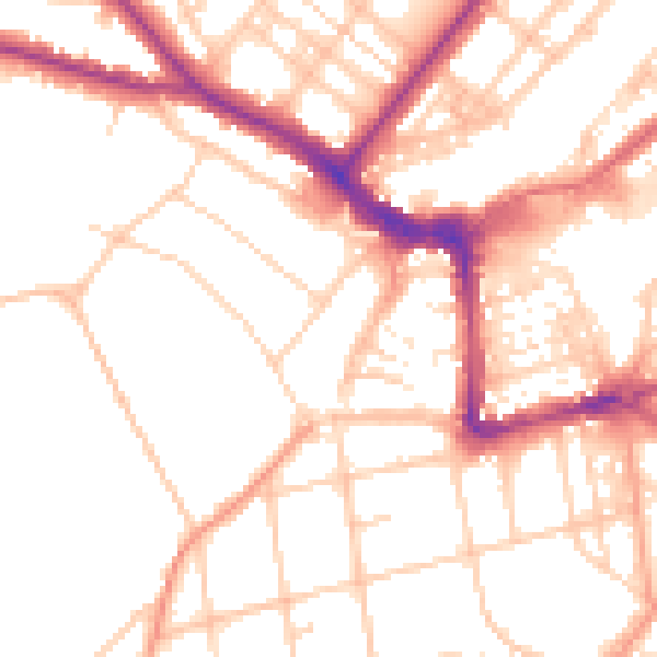 Daytime road noise heatmap for BN21 1DD