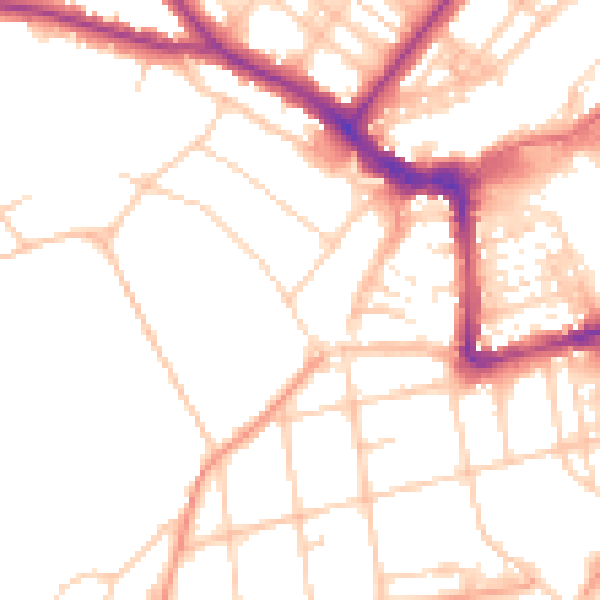 Daytime road noise heatmap for BN21 1DG