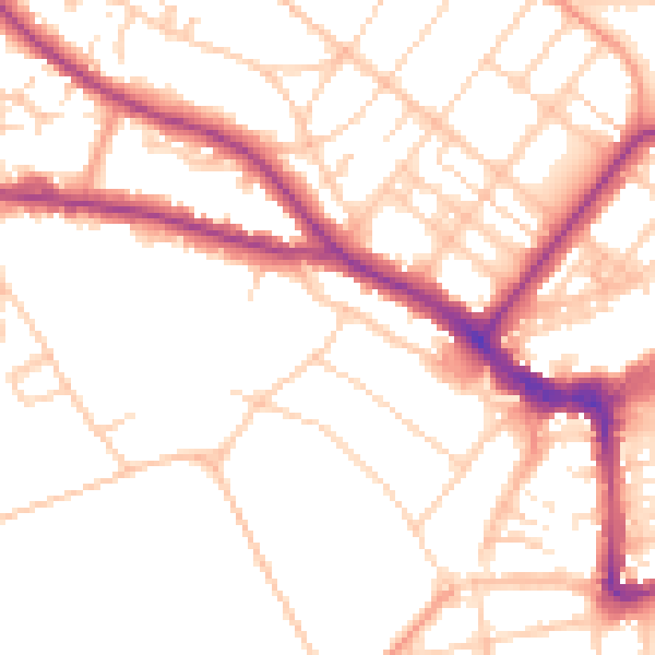 Daytime road noise heatmap for BN21 1DN
