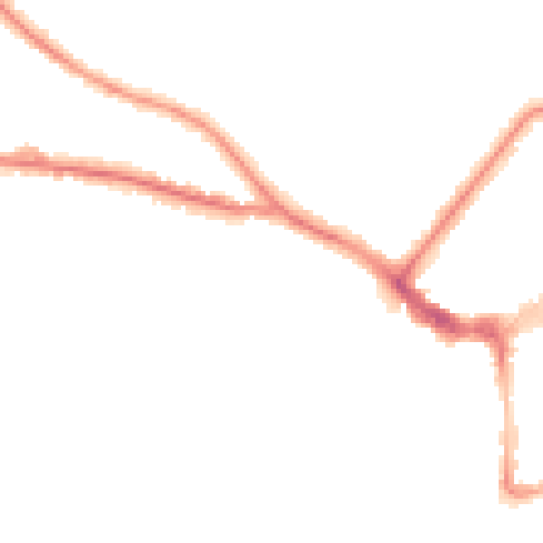 Night-time road noise heatmap for BN21 1DN
