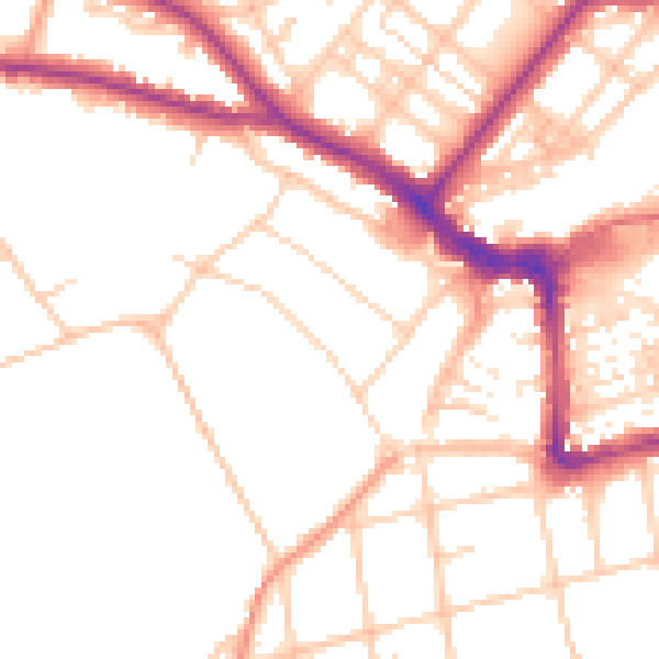 Daytime road noise heatmap for BN21 1DU