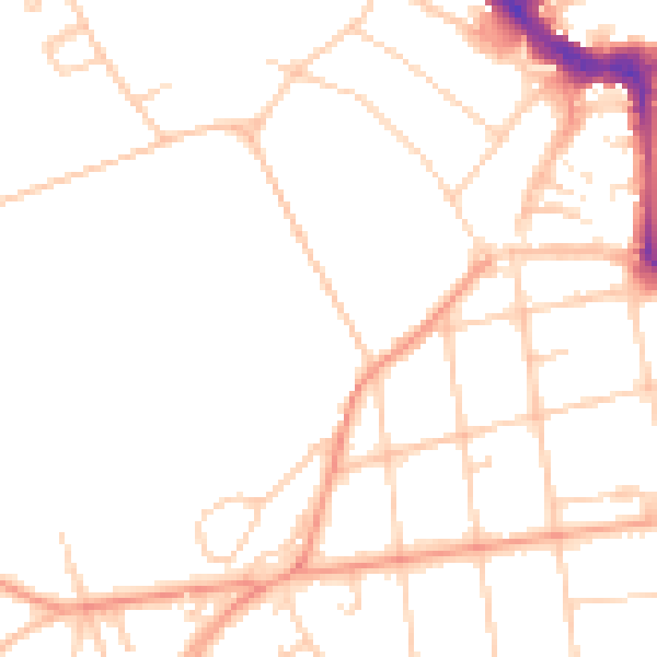 Daytime road noise heatmap for BN21 1DX
