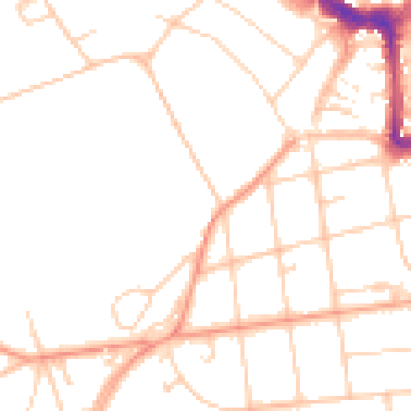 Daytime road noise heatmap for BN21 1DY