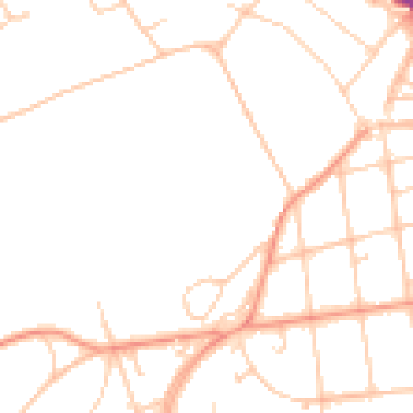 Daytime road noise heatmap for BN21 1ED