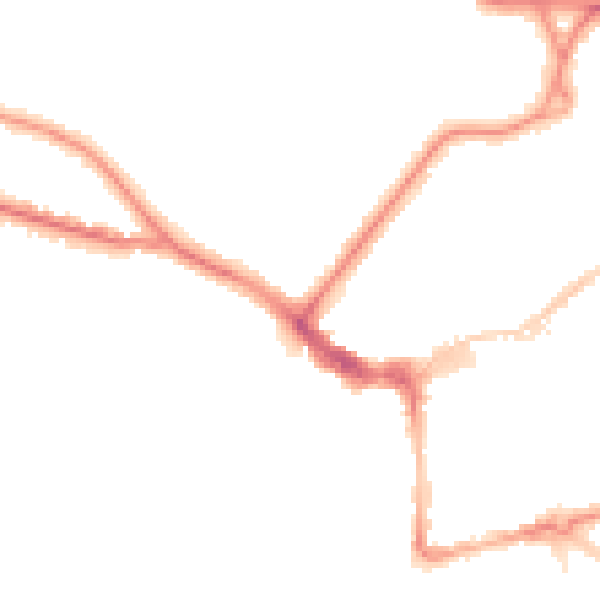 Night-time road noise heatmap for BN21 1EL