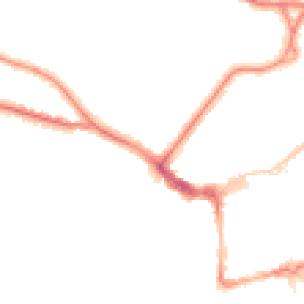 Night-time road noise heatmap for BN21 1EN