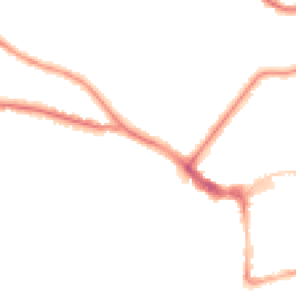 Night-time road noise heatmap for BN21 1ER