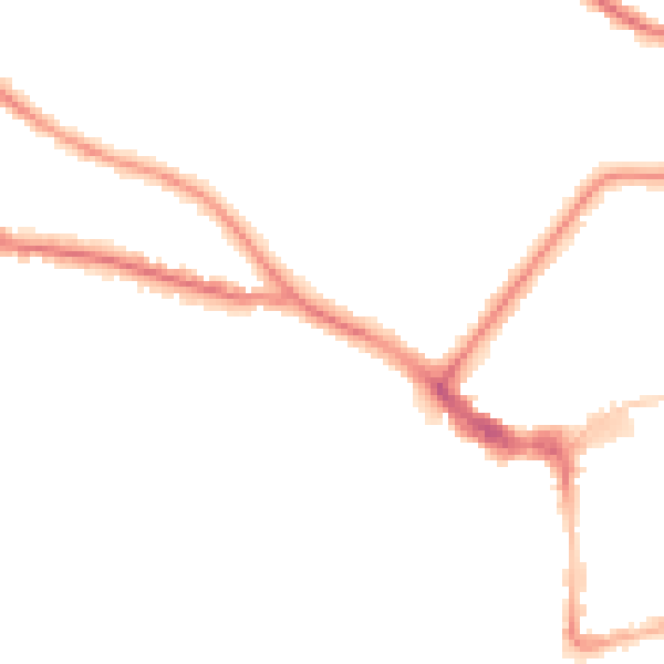 Night-time road noise heatmap for BN21 1ET