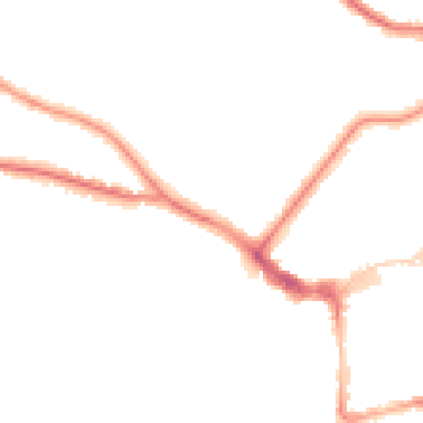 Night-time road noise heatmap for BN21 1EU