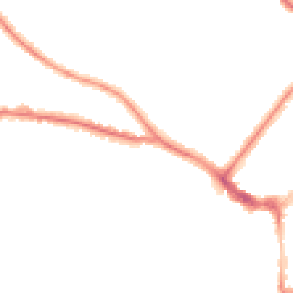 Night-time road noise heatmap for BN21 1EY